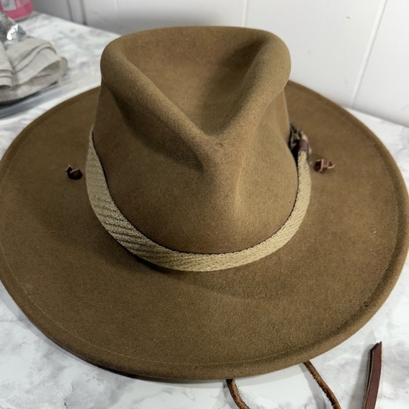 Dorfman Pacific Other - Wide Brim Stetson style wool fedora Hat with Rope Band made in USA sz small